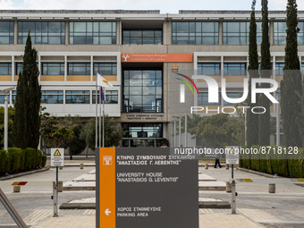 An outside view of the main building of the University of Cyprus at, Nicosia, Cyprus, on Aug. 25, 2022. Dr Leontios Kostrikis, professor of...