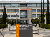 An outside view of the main building of the University of Cyprus at, Nicosia, Cyprus, on Aug. 25, 2022. Dr Leontios Kostrikis, professor of...