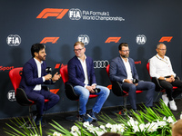 Audi Sport Press Conference: BEN SULAYEM Mohammed (uae), President of the FIA,DUESMANN Markus (ger), CEO of Audi, HOFFMAN Oliver (ger), Chie...