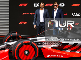DUESMANN Markus (ger), CEO of Audi, HOFFMAN Oliver (ger), Chief Technical Officer of Audi, portrait during the Formula 1 Rolex Belgian Grand...