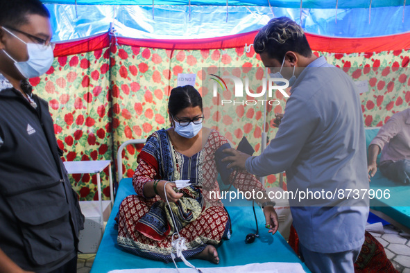 Dengue-infected patients are treated in the premises of the government hospital in Kathmandu, Nepal on August 29, 2022. The number of dengue...