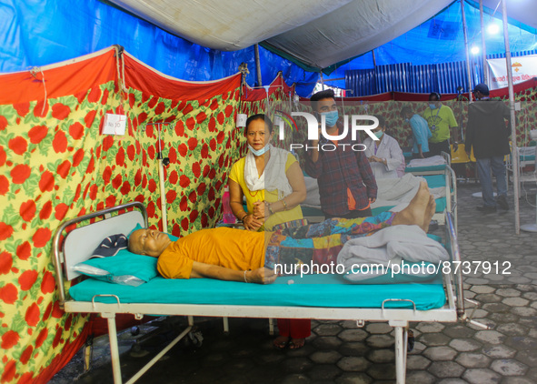 Dengue-infected patients are treated in the premises of the government hospital in Kathmandu, Nepal on August 29, 2022. The number of dengue...