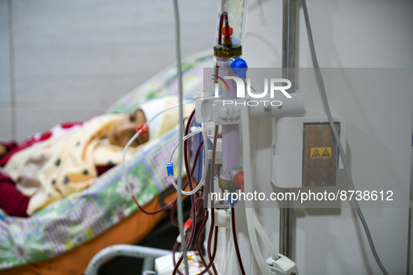 The dialysis center in the village of Qah in Idlib countryside. Where the medical sector in northwestern Syria suffers from a continuous det...