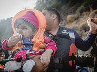 A child crying, in Lesbos, Greece, on September 29, 2015. More than 700,000 refugees and migrants have reached Europe's Mediterranean shores...