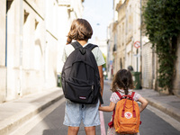 Students back to school in Bordeaux, France, on September 1, 2022. (