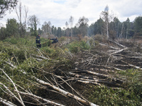 Rescuers are extinguishing Peat soil fires near the village of Sosnivka in the Kyiv Region, Ukraine September 6, 2022 (