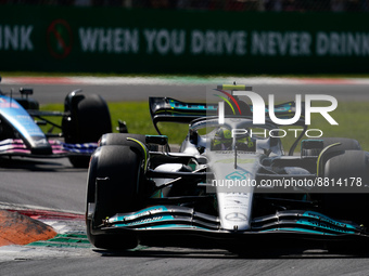 Lewis Hamilton of UK driving the (44) Mercedes-AMG Petronas F1 Team F1 W13 Mercedes-AMG F1 M13 during the Formula 1 Pirelli Gran Premio d'It...