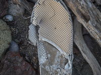 Slipper found near Eftalou on the island of Lesbos.  Shoes found on the beaches and around the Greek island where thousands of immigrants ar...