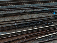 Commuter and freight railway tracks are seen in Washington, D.C. on September 14, 2022 as a potential nationwide labor strike looms. (