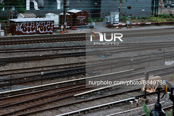 Commuter and freight railway tracks are seen in Washington, D.C. on September 14, 2022 as a potential nationwide labor strike looms. 