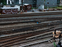 Commuter and freight railway tracks are seen in Washington, D.C. on September 14, 2022 as a potential nationwide labor strike looms. (