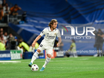 Luka Modric during UEFA Champions League match between Real Madrid and RB Leipzig at Estadio Santiago Bernabeu on September 14, 2022 in Madr...