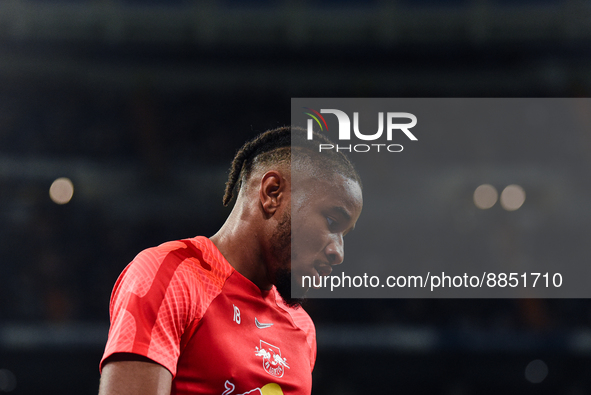 Christopher Nkunku during UEFA Champions League match between Real Madrid and RB Leipzig at Estadio Santiago Bernabeu on September 14, 2022...