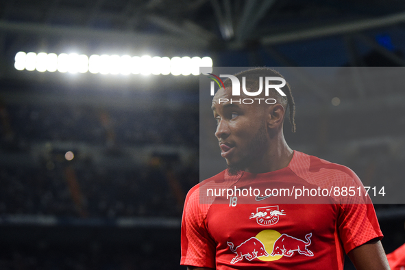 Christopher Nkunku during UEFA Champions League match between Real Madrid and RB Leipzig at Estadio Santiago Bernabeu on September 14, 2022...