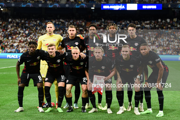 Leipzig XI during UEFA Champions League match between Real Madrid and RB Leipzig at Estadio Santiago Bernabeu on September 14, 2022 in Madri...