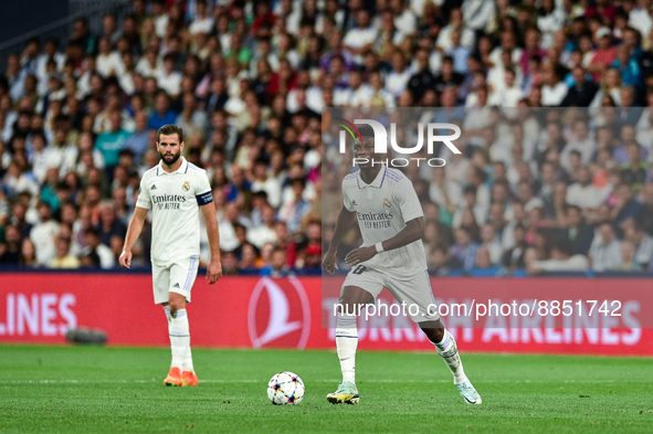 Aurelien Tchouameni during UEFA Champions League match between Real Madrid and RB Leipzig at Estadio Santiago Bernabeu on September 14, 2022...