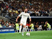 Daniel Carvajal during UEFA Champions League match between Real Madrid and RB Leipzig at Estadio Santiago Bernabeu on September 14, 2022 in...