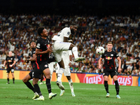 Antonio Rudiger during UEFA Champions League match between Real Madrid and RB Leipzig at Estadio Santiago Bernabeu on September 14, 2022 in...