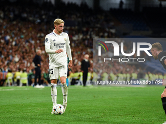 Federico Valverde during UEFA Champions League match between Real Madrid and RB Leipzig at Estadio Santiago Bernabeu on September 14, 2022 i...