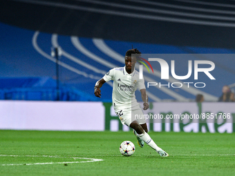 Eduardo Camavinga during UEFA Champions League match between Real Madrid and RB Leipzig at Estadio Santiago Bernabeu on September 14, 2022 i...