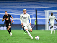 Federico Valverde during UEFA Champions League match between Real Madrid and RB Leipzig at Estadio Santiago Bernabeu on September 14, 2022 i...