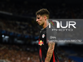 Dominik Szoboszlai during UEFA Champions League match between Real Madrid and RB Leipzig at Estadio Santiago Bernabeu on September 14, 2022...