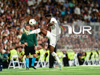 Aurelien Tchouameni during UEFA Champions League match between Real Madrid and RB Leipzig at Estadio Santiago Bernabeu on September 14, 2022...