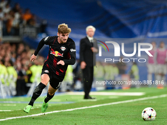 Timo Werner during UEFA Champions League match between Real Madrid and RB Leipzig at Estadio Santiago Bernabeu on September 14, 2022 in Madr...