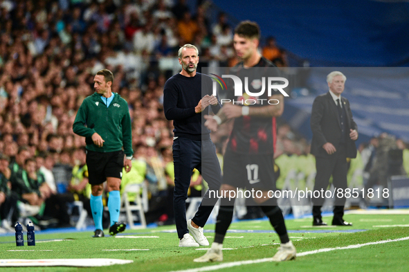 Marco Rose during UEFA Champions League match between Real Madrid and RB Leipzig at Estadio Santiago Bernabeu on September 14, 2022 in Madri...