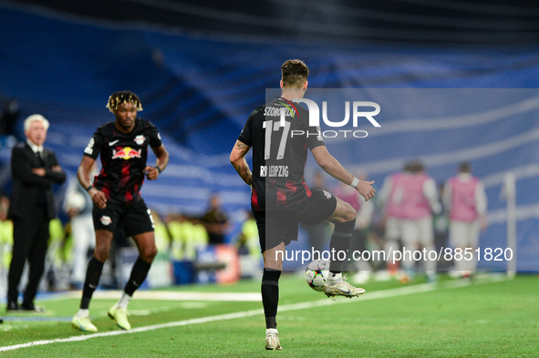 Dominik Szoboszlai during UEFA Champions League match between Real Madrid and RB Leipzig at Estadio Santiago Bernabeu on September 14, 2022...