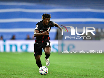 Amadou Haidara during UEFA Champions League match between Real Madrid and RB Leipzig at Estadio Santiago Bernabeu on September 14, 2022 in M...