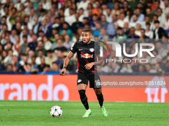 Christopher Nkunku during UEFA Champions League match between Real Madrid and RB Leipzig at Estadio Santiago Bernabeu on September 14, 2022...