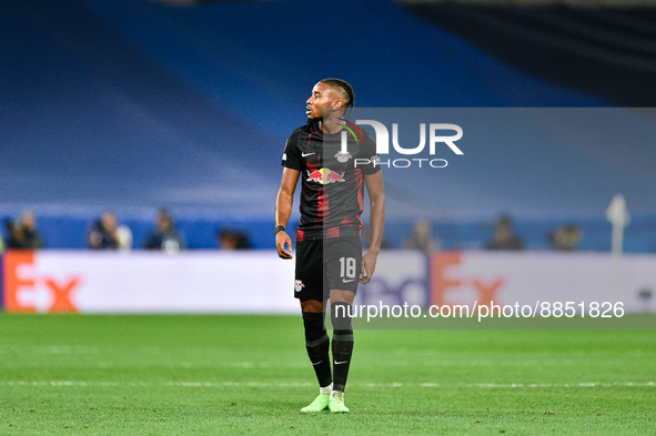 Christopher Nkunku during UEFA Champions League match between Real Madrid and RB Leipzig at Estadio Santiago Bernabeu on September 14, 2022...