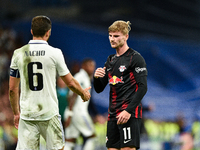 Nacho and Timo Werner during UEFA Champions League match between Real Madrid and RB Leipzig at Estadio Santiago Bernabeu on September 14, 20...