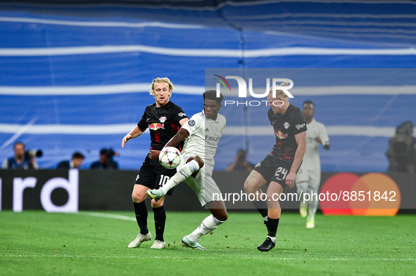 Aurelien Tchouameni during UEFA Champions League match between Real Madrid and RB Leipzig at Estadio Santiago Bernabeu on September 14, 2022...