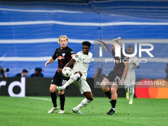 Aurelien Tchouameni during UEFA Champions League match between Real Madrid and RB Leipzig at Estadio Santiago Bernabeu on September 14, 2022...