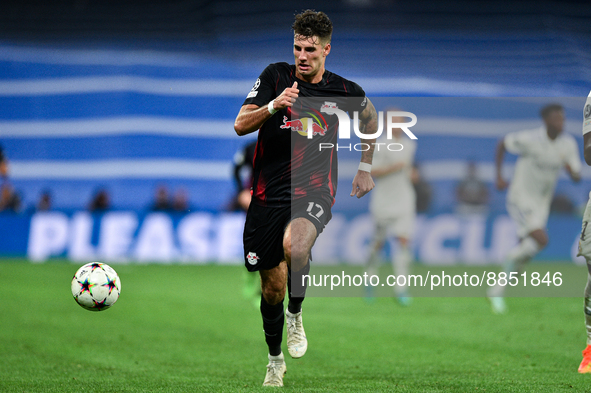 Dominik Szoboszlai during UEFA Champions League match between Real Madrid and RB Leipzig at Estadio Santiago Bernabeu on September 14, 2022...