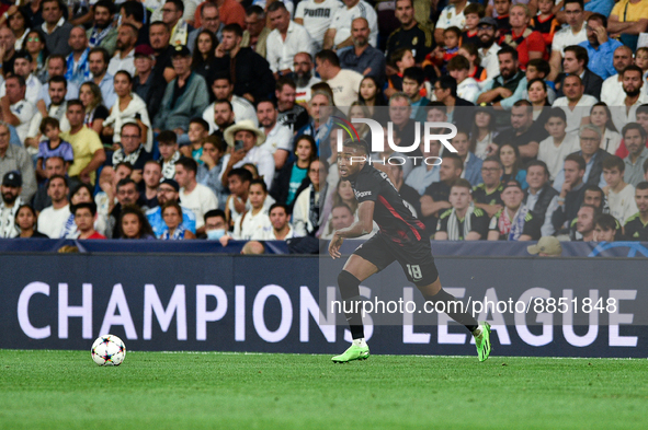 Christopher Nkunku during UEFA Champions League match between Real Madrid and RB Leipzig at Estadio Santiago Bernabeu on September 14, 2022...