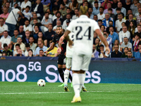 Christopher Nkunku during UEFA Champions League match between Real Madrid and RB Leipzig at Estadio Santiago Bernabeu on September 14, 2022...