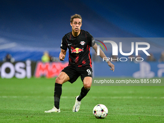 Yussuf Poulsen during UEFA Champions League match between Real Madrid and RB Leipzig at Estadio Santiago Bernabeu on September 14, 2022 in M...