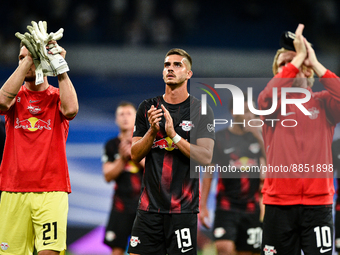 Andre Silva during UEFA Champions League match between Real Madrid and RB Leipzig at Estadio Santiago Bernabeu on September 14, 2022 in Madr...