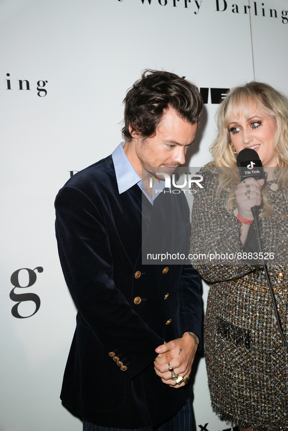 Harry Styles at the "Don't Worry Darling" photo call at AMC Lincoln Square Theater on September 19, 2022 in New York City. 