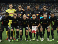 RB Leipzig line up (L-R) Peter Gulacsi, Willi Orban, Abdou Diallo, Mohamed Simakan, Dominik Szoboszlai, Amadou Haidara, Timo Werner, Xaver S...