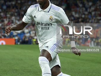 Vinicius Junior left winger of Real Madrid and Brazil in action during the UEFA Champions League group F match between Real Madrid and RB Le...