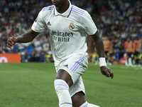 Vinicius Junior left winger of Real Madrid and Brazil in action during the UEFA Champions League group F match between Real Madrid and RB Le...