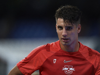 Dominik Szoboszlai attacking midfield of RB Leipzig and Hungary during the warm-up before the UEFA Champions League group F match between Re...