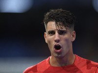 Dominik Szoboszlai attacking midfield of RB Leipzig and Hungary during the warm-up before the UEFA Champions League group F match between Re...