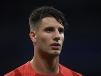 Dominik Szoboszlai attacking midfield of RB Leipzig and Hungary during the warm-up before the UEFA Champions League group F match between Re...