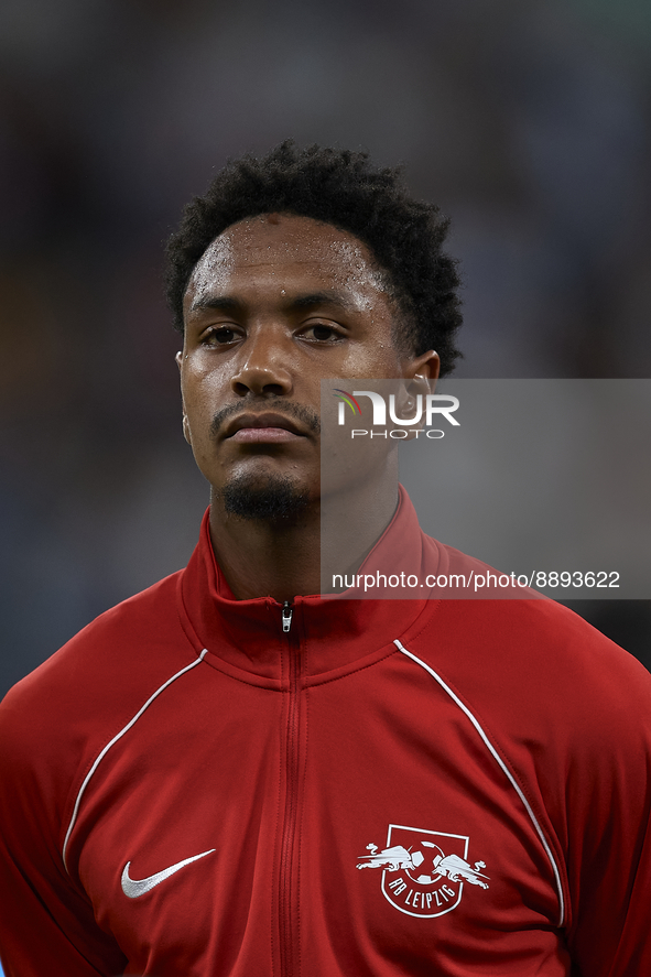 Abdou Diallo centre-back of RB Leipzig and Senegal poses prior the UEFA Champions League group F match between Real Madrid and RB Leipzig at...