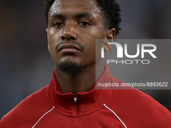 Abdou Diallo centre-back of RB Leipzig and Senegal poses prior the UEFA Champions League group F match between Real Madrid and RB Leipzig at...